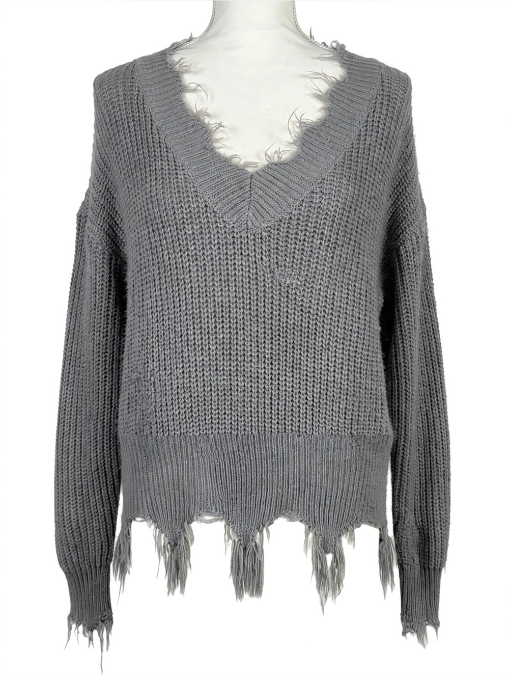 Boutique Grey Slouchy Sweater Small Medium